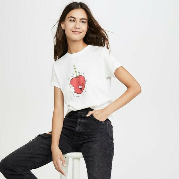 AGOLDE Cherry Baby Tee - Sz L - Picture 1 of 8